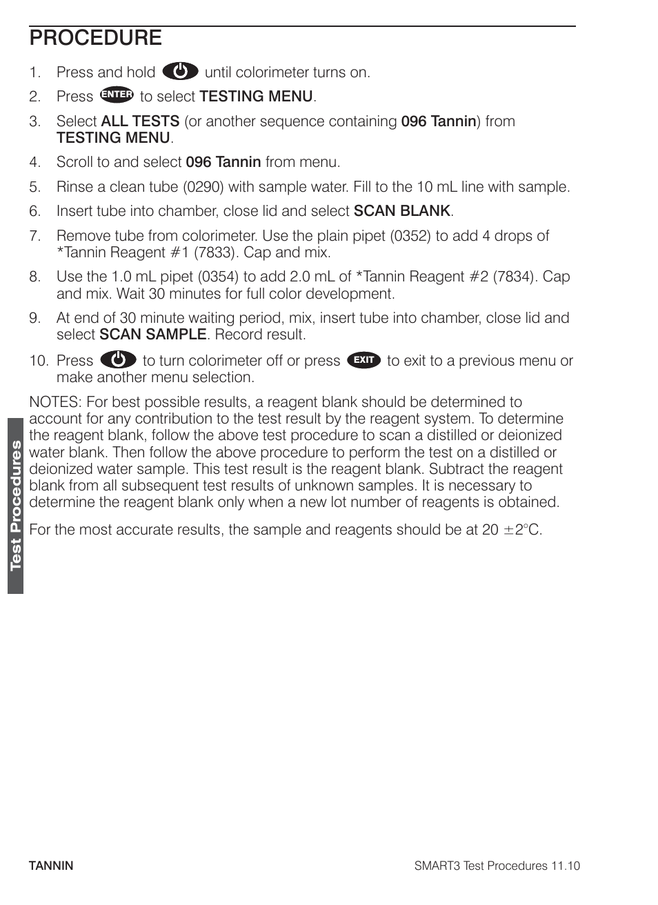 Procedure | LaMotte SMART3 Colorimeter User Manual | Page 286 / 294