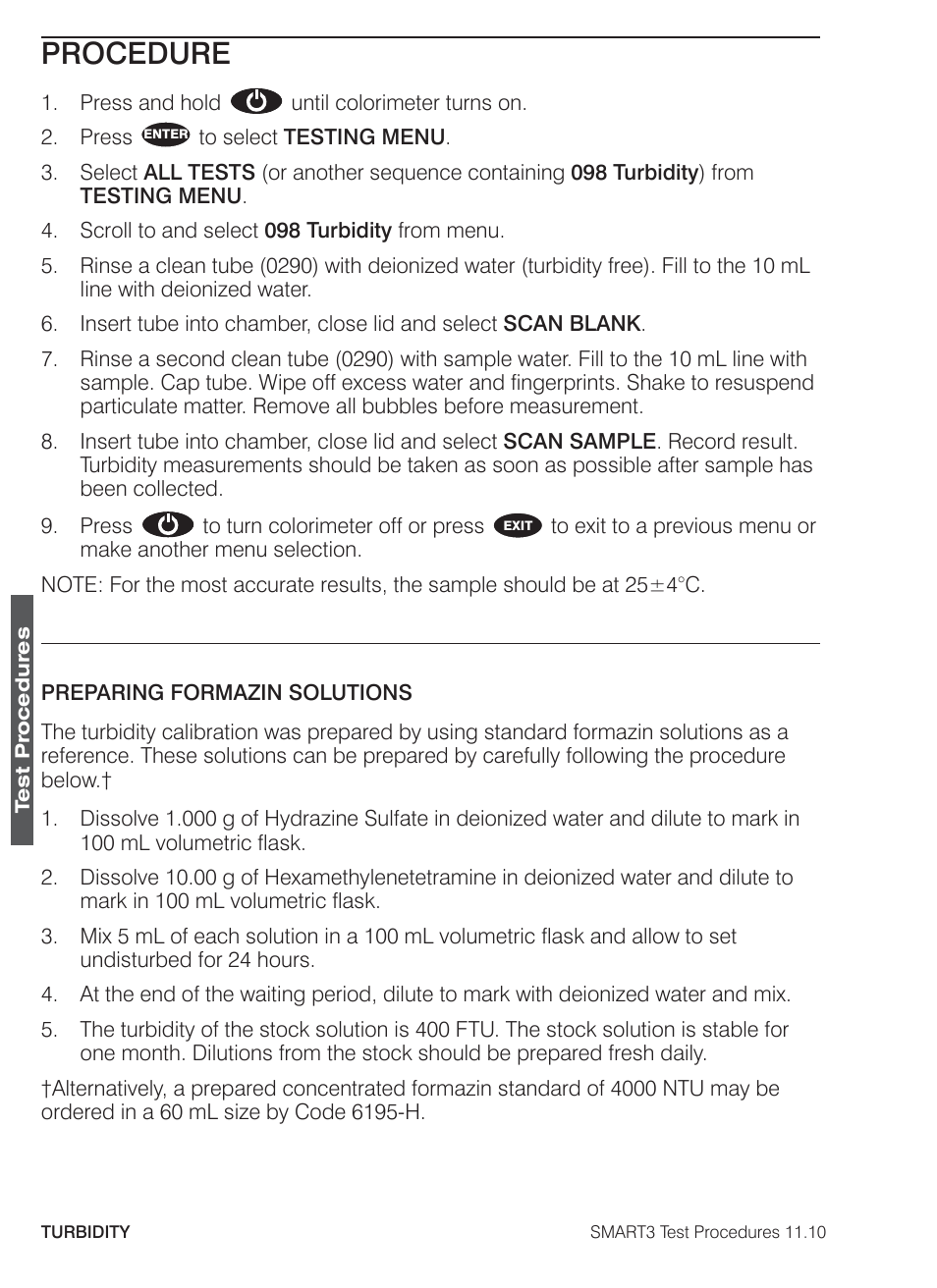 Procedure | LaMotte SMART3 Colorimeter User Manual | Page 288 / 294