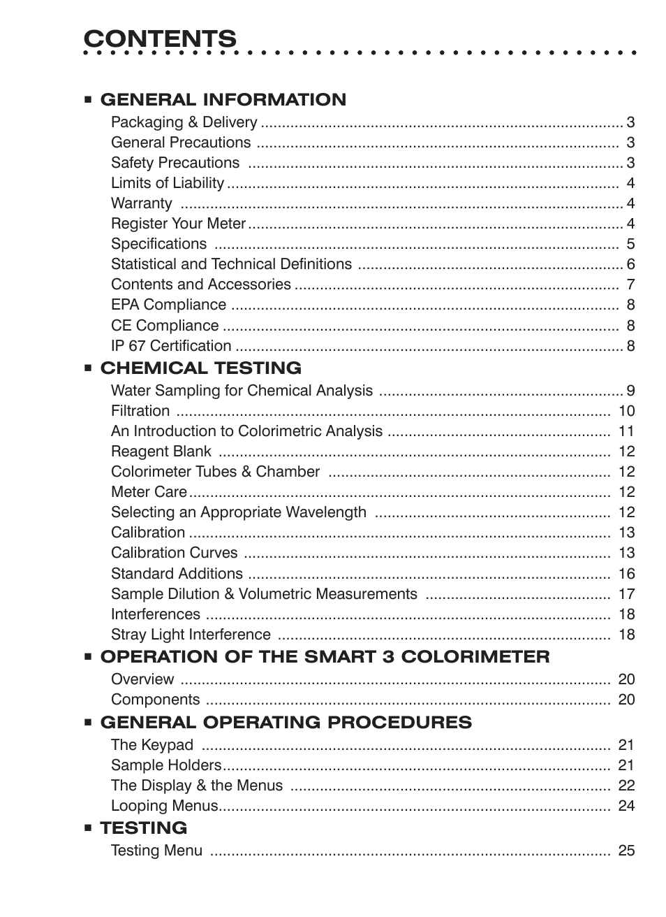 LaMotte SMART3 Colorimeter User Manual | Page 3 / 294