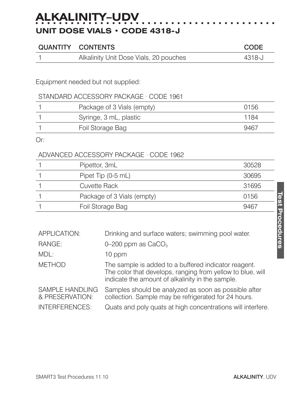 Alkalinity–udv | LaMotte SMART3 Colorimeter User Manual | Page 77 / 294