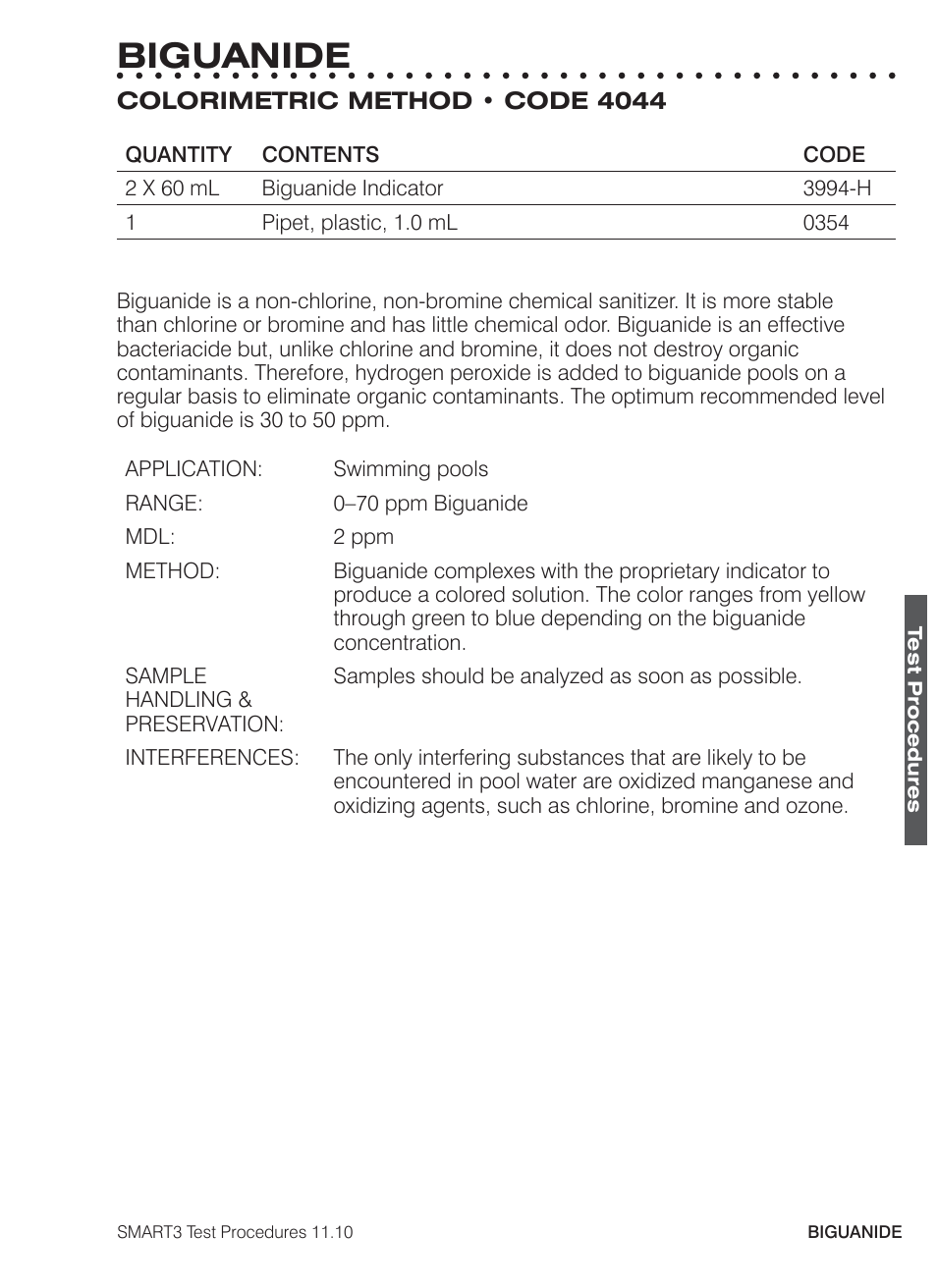 Biguanide | LaMotte SMART3 Colorimeter User Manual | Page 93 / 294