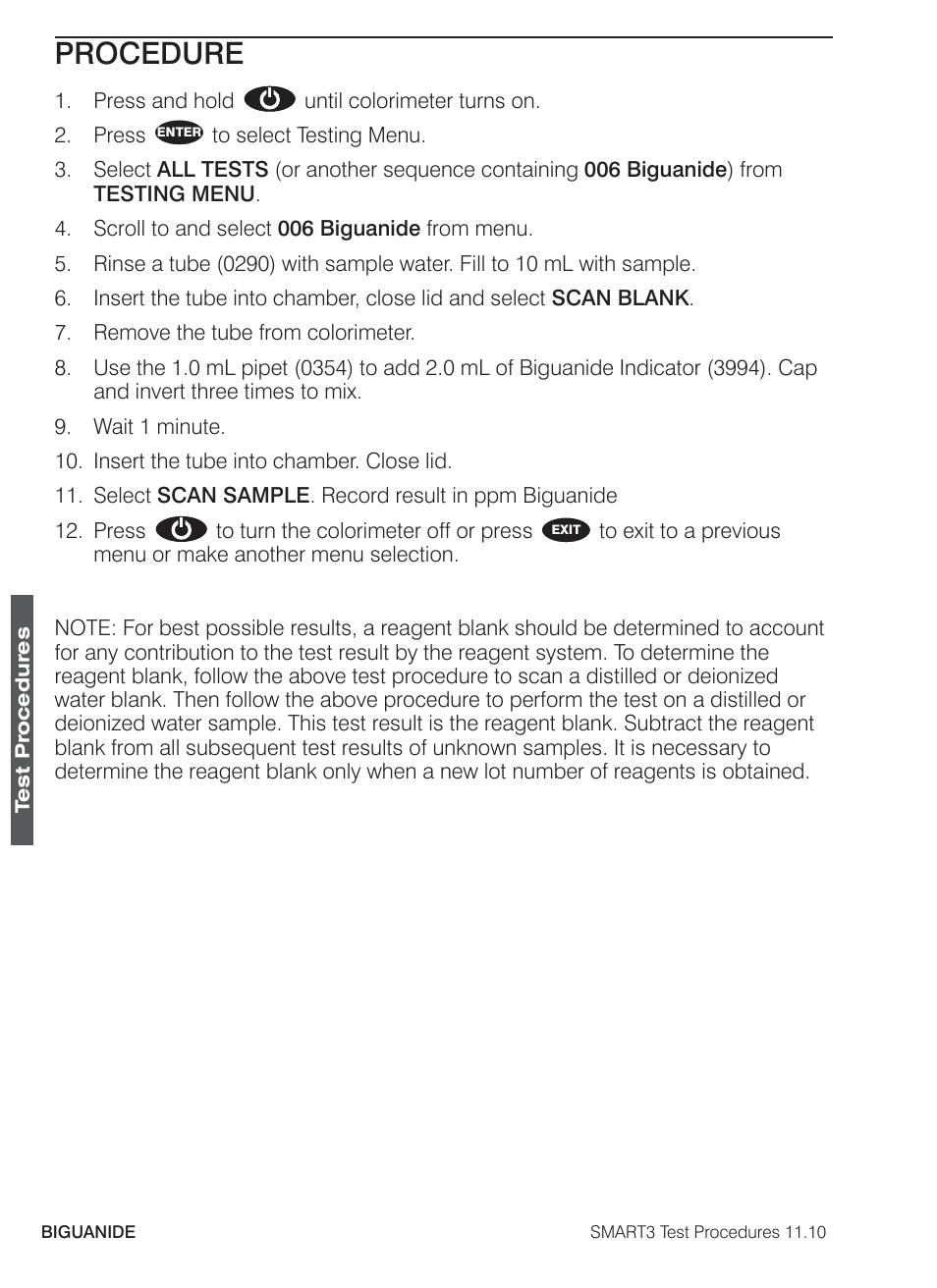 Procedure | LaMotte SMART3 Colorimeter User Manual | Page 94 / 294