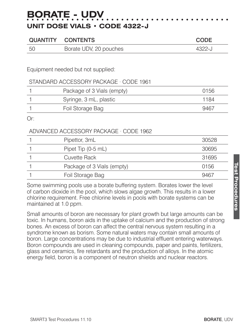 Borate - udv | LaMotte SMART3 Colorimeter User Manual | Page 95 / 294