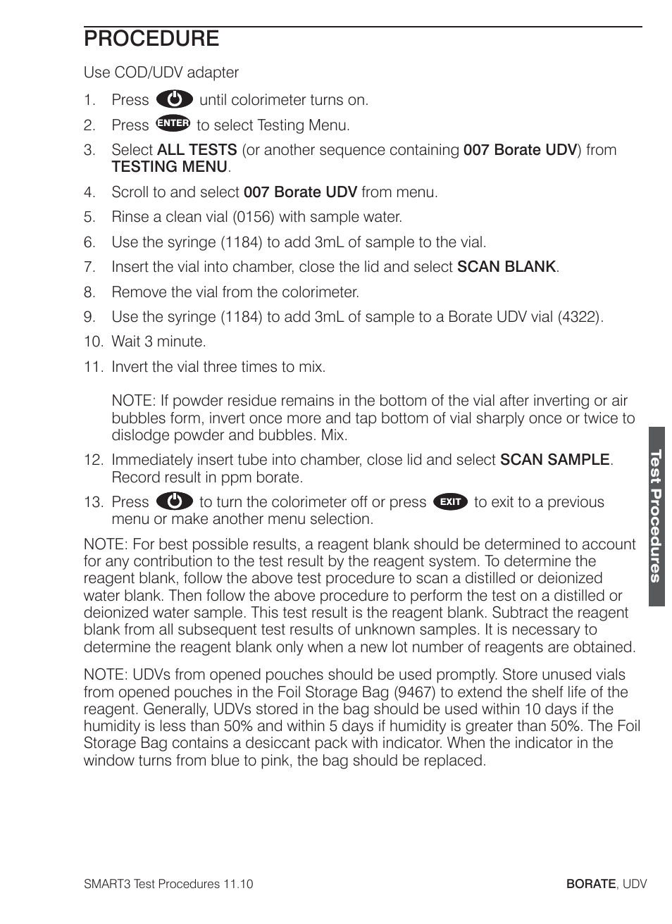 Procedure | LaMotte SMART3 Colorimeter User Manual | Page 97 / 294