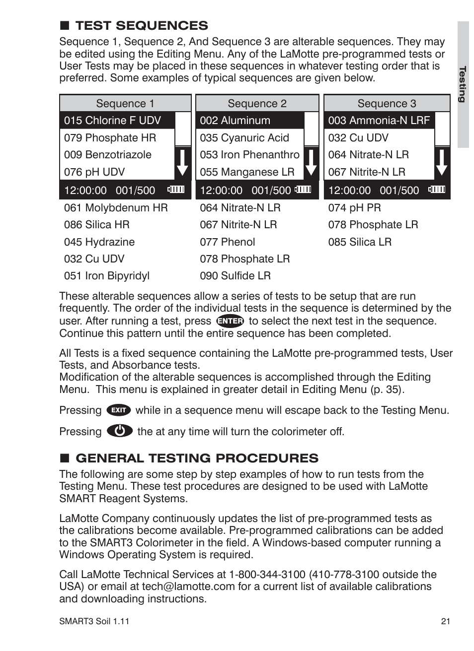 LaMotte SMART 3 Electronic Soil Lab User Manual | Page 21 / 88