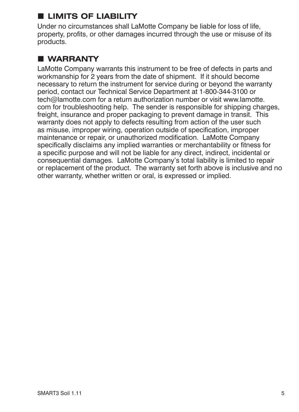 LaMotte SMART 3 Electronic Soil Lab User Manual | Page 5 / 88