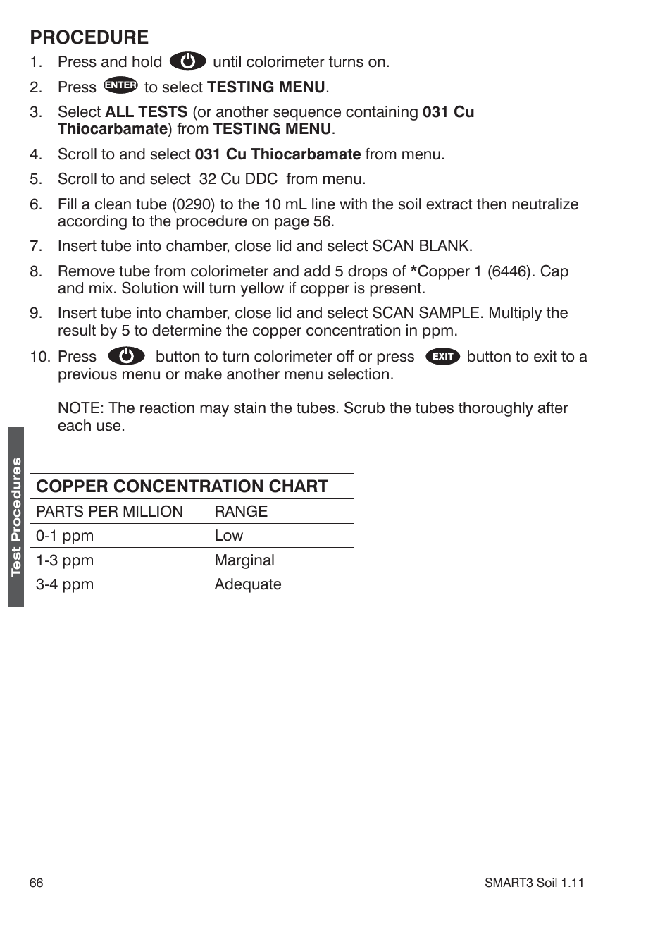 Procedure | LaMotte SMART 3 Electronic Soil Lab User Manual | Page 66 / 88