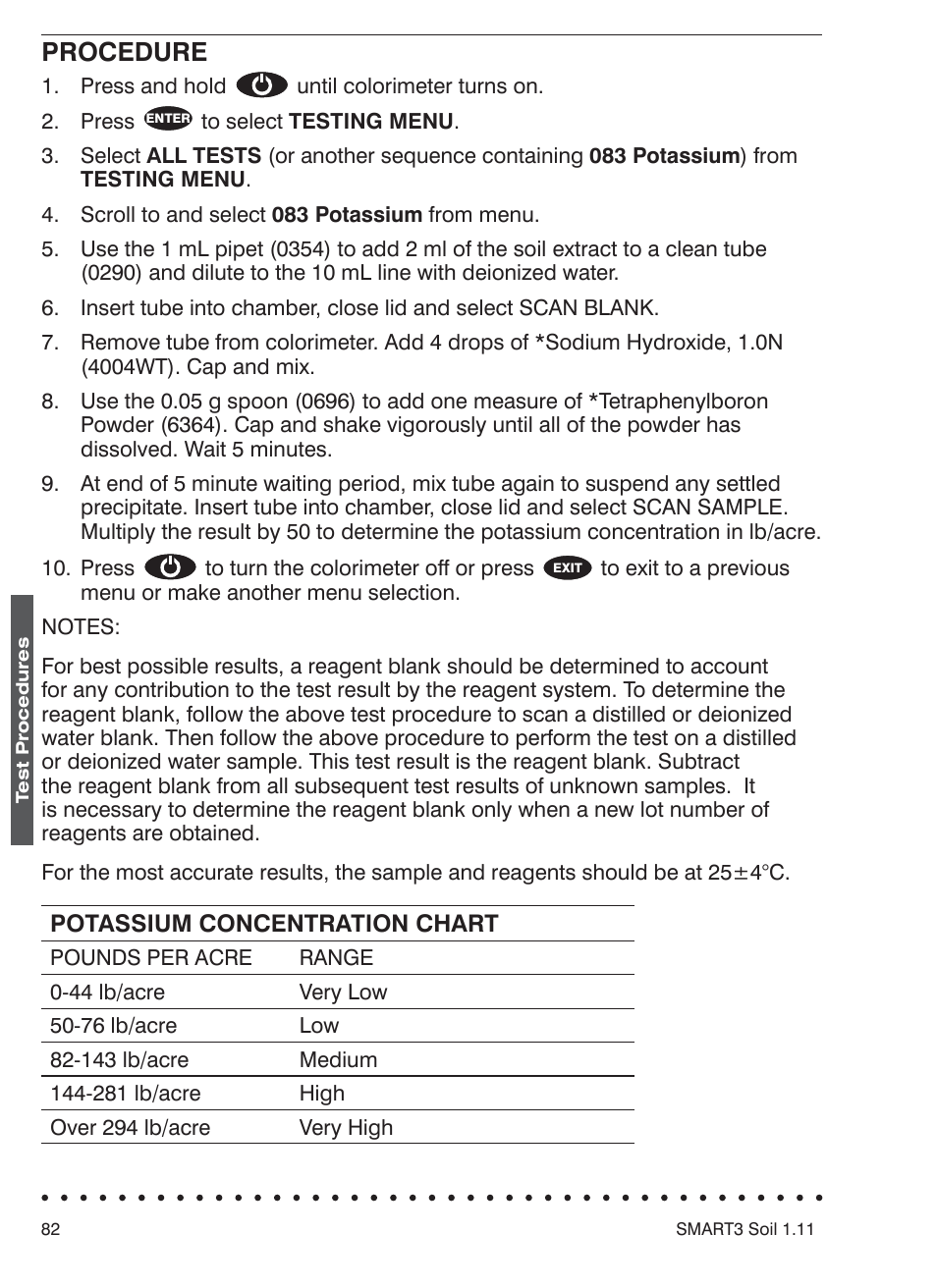 Procedure | LaMotte SMART 3 Electronic Soil Lab User Manual | Page 82 / 88