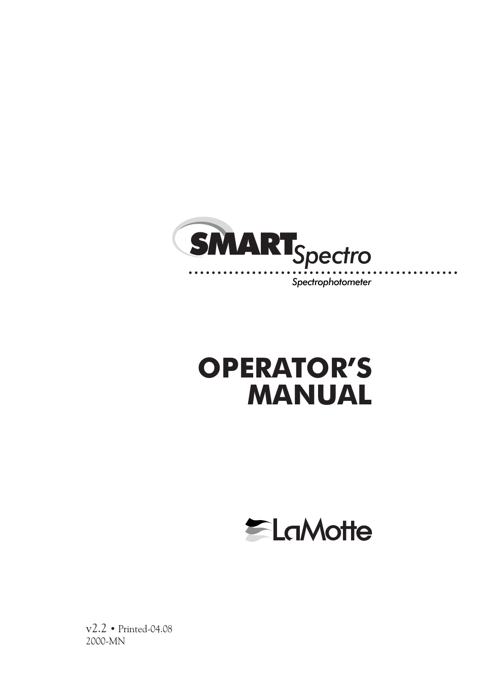 LaMotte SMART Spectro Spectrophotometer User Manual | 237 pages