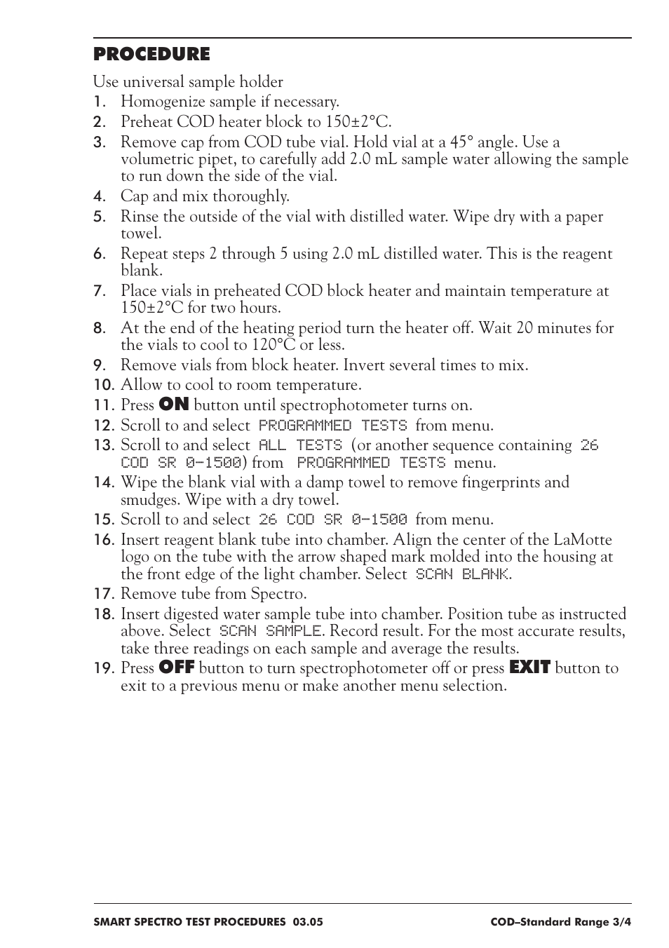 LaMotte SMART Spectro Spectrophotometer User Manual | Page 112 / 237