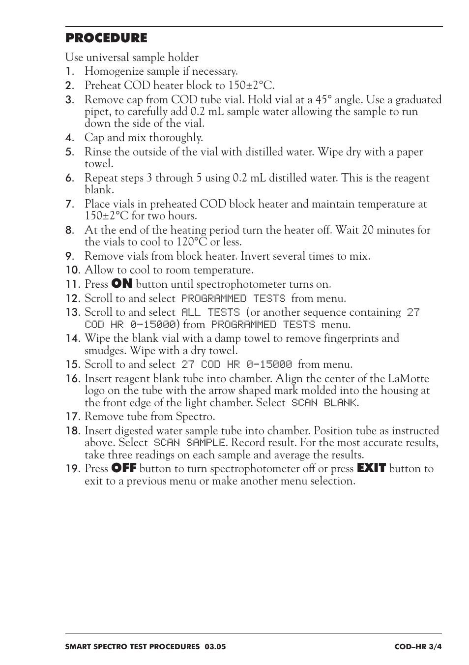 LaMotte SMART Spectro Spectrophotometer User Manual | Page 116 / 237