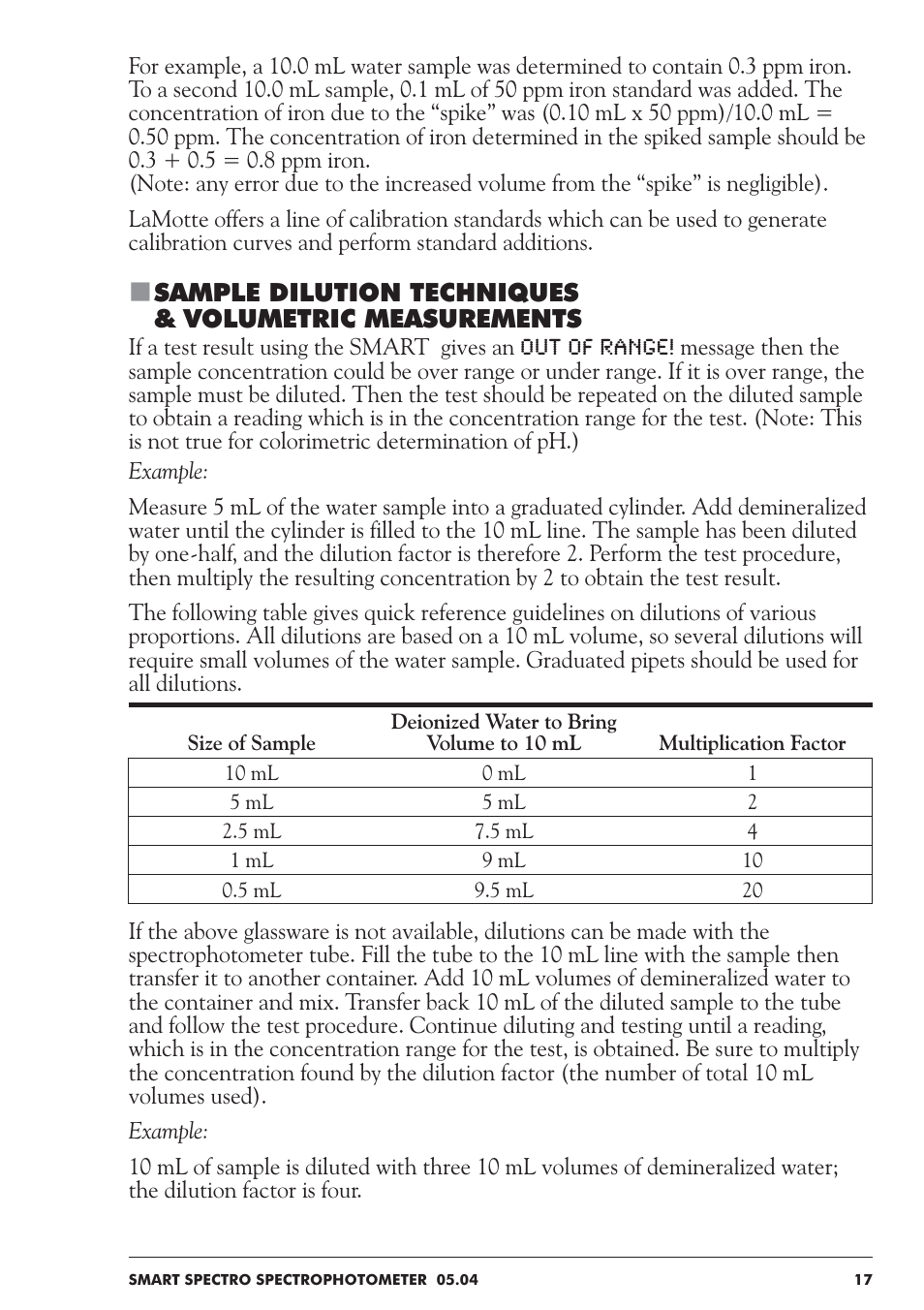 LaMotte SMART Spectro Spectrophotometer User Manual | Page 17 / 237