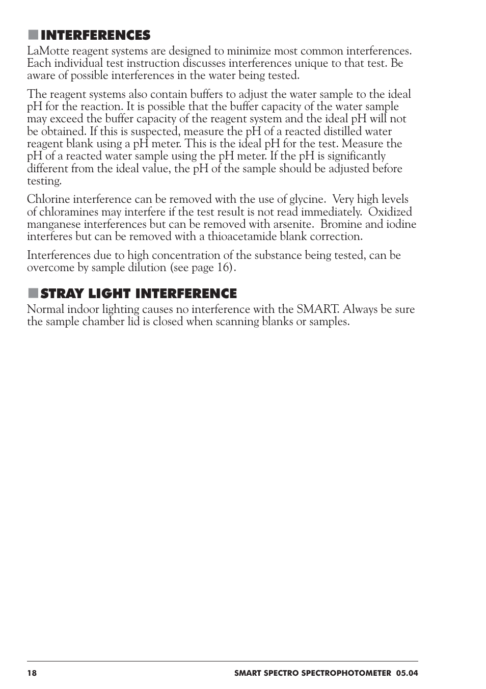 LaMotte SMART Spectro Spectrophotometer User Manual | Page 18 / 237