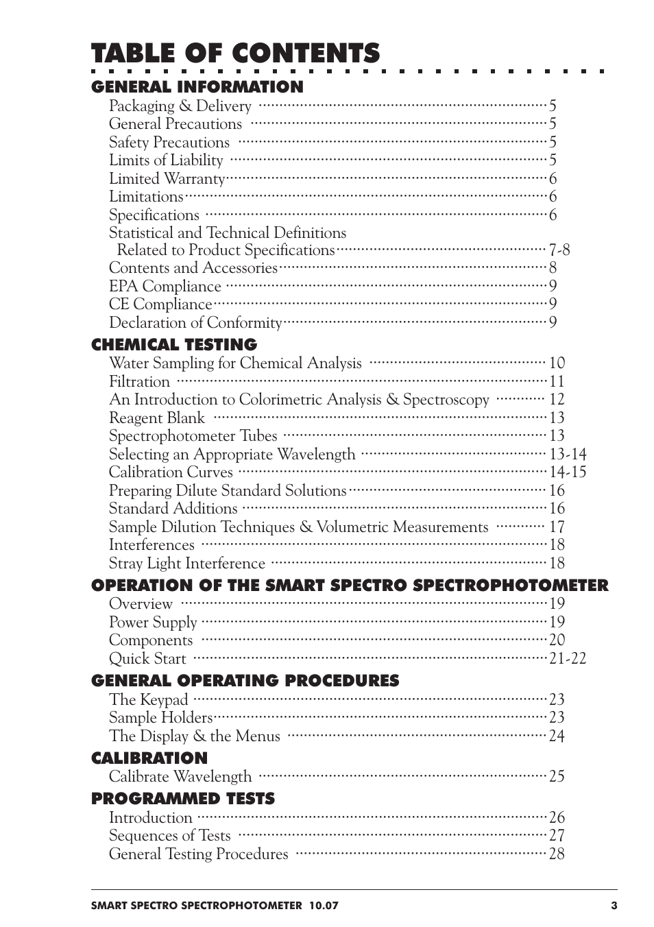 LaMotte SMART Spectro Spectrophotometer User Manual | Page 3 / 237