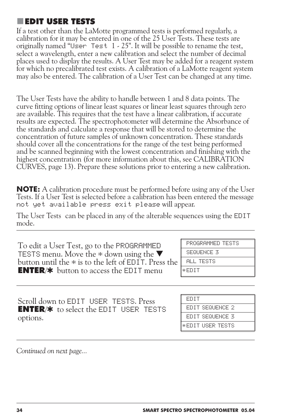 LaMotte SMART Spectro Spectrophotometer User Manual | Page 34 / 237