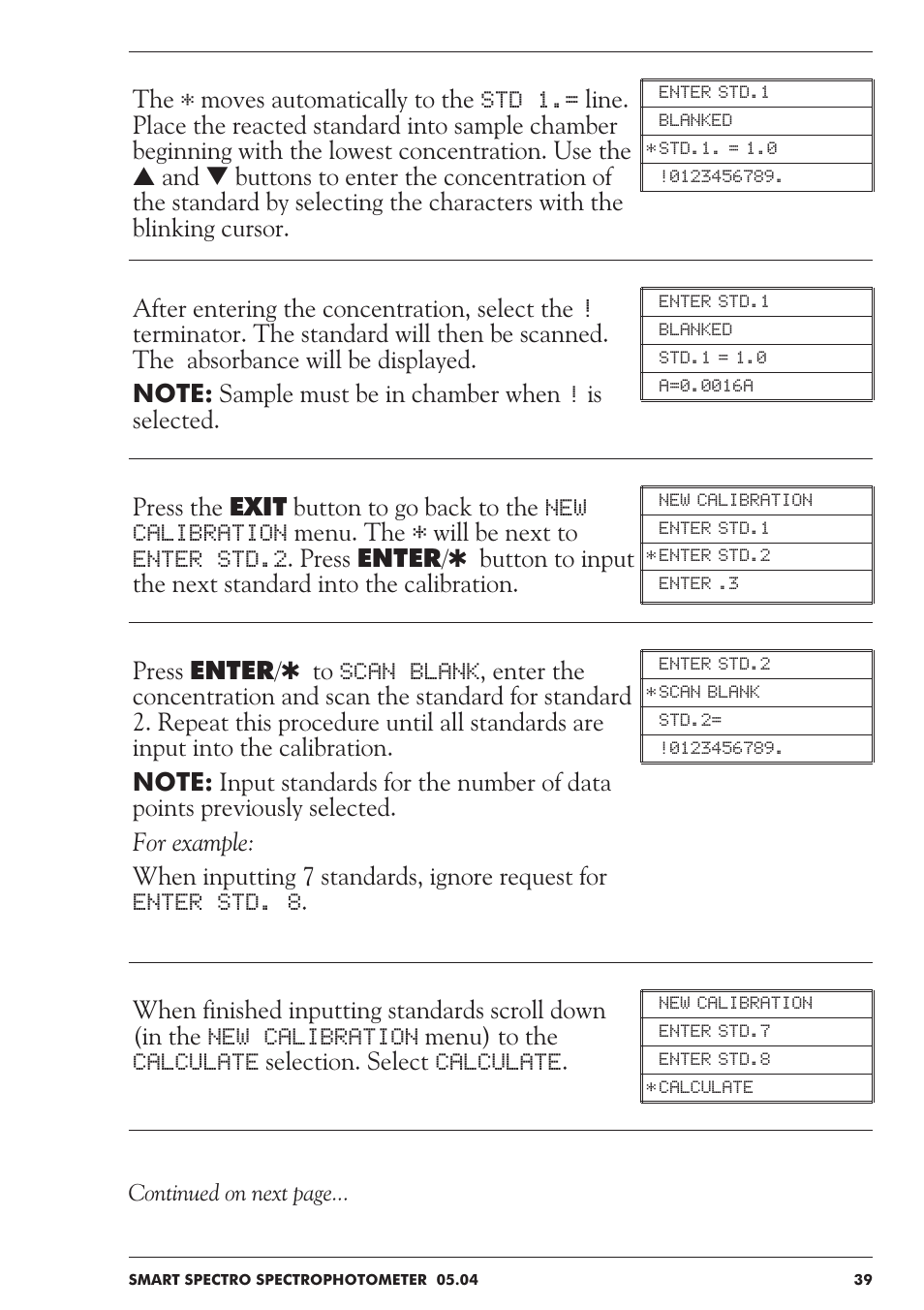 After entering the concentration, select the | LaMotte SMART Spectro Spectrophotometer User Manual | Page 39 / 237