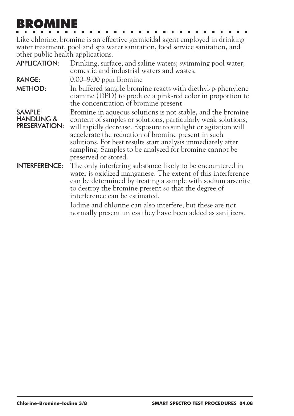 Bromine | LaMotte SMART Spectro Spectrophotometer User Manual | Page 81 / 237