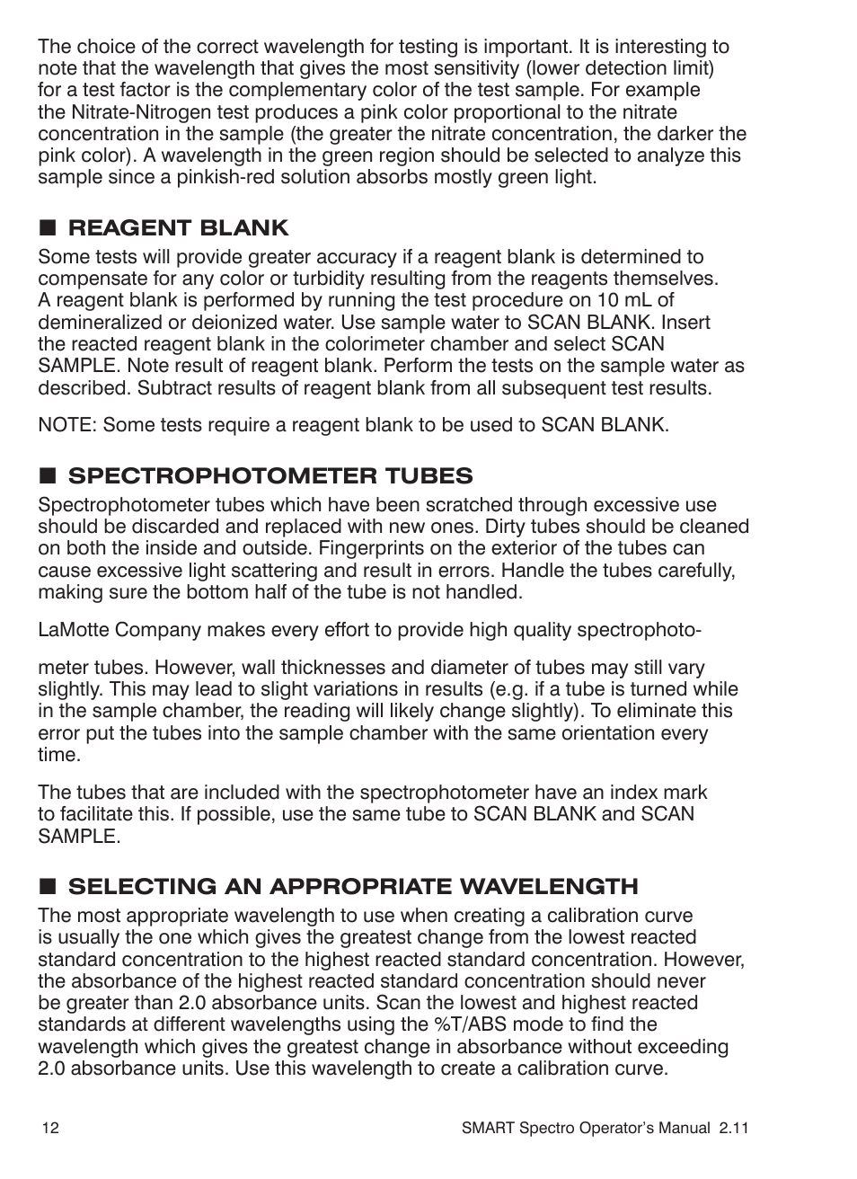 LaMotte SMART Spectro Spectrophotometer User Manual | Page 12 / 261