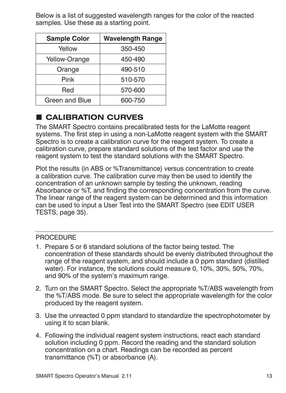 LaMotte SMART Spectro Spectrophotometer User Manual | Page 13 / 261