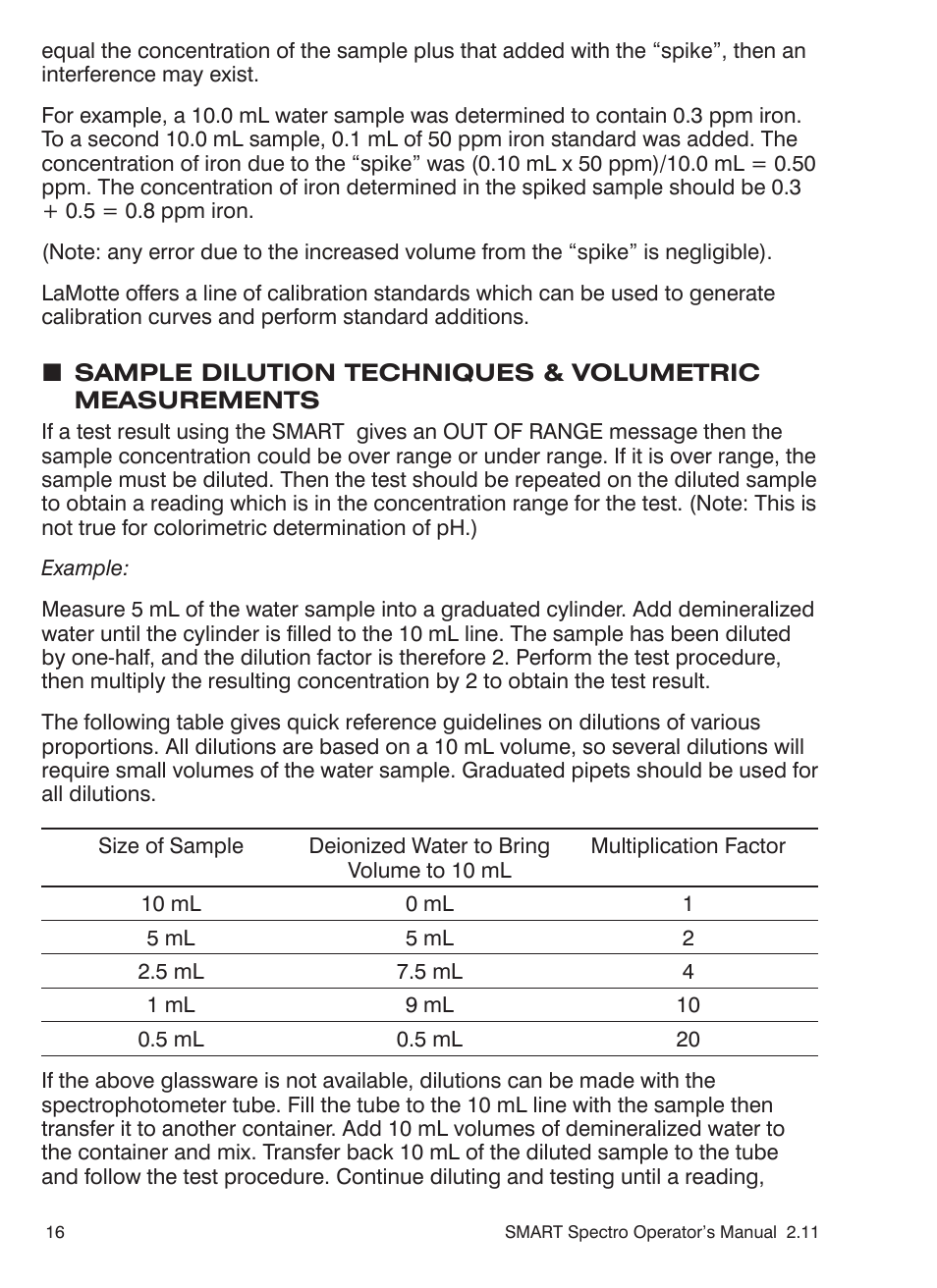 LaMotte SMART Spectro Spectrophotometer User Manual | Page 16 / 261
