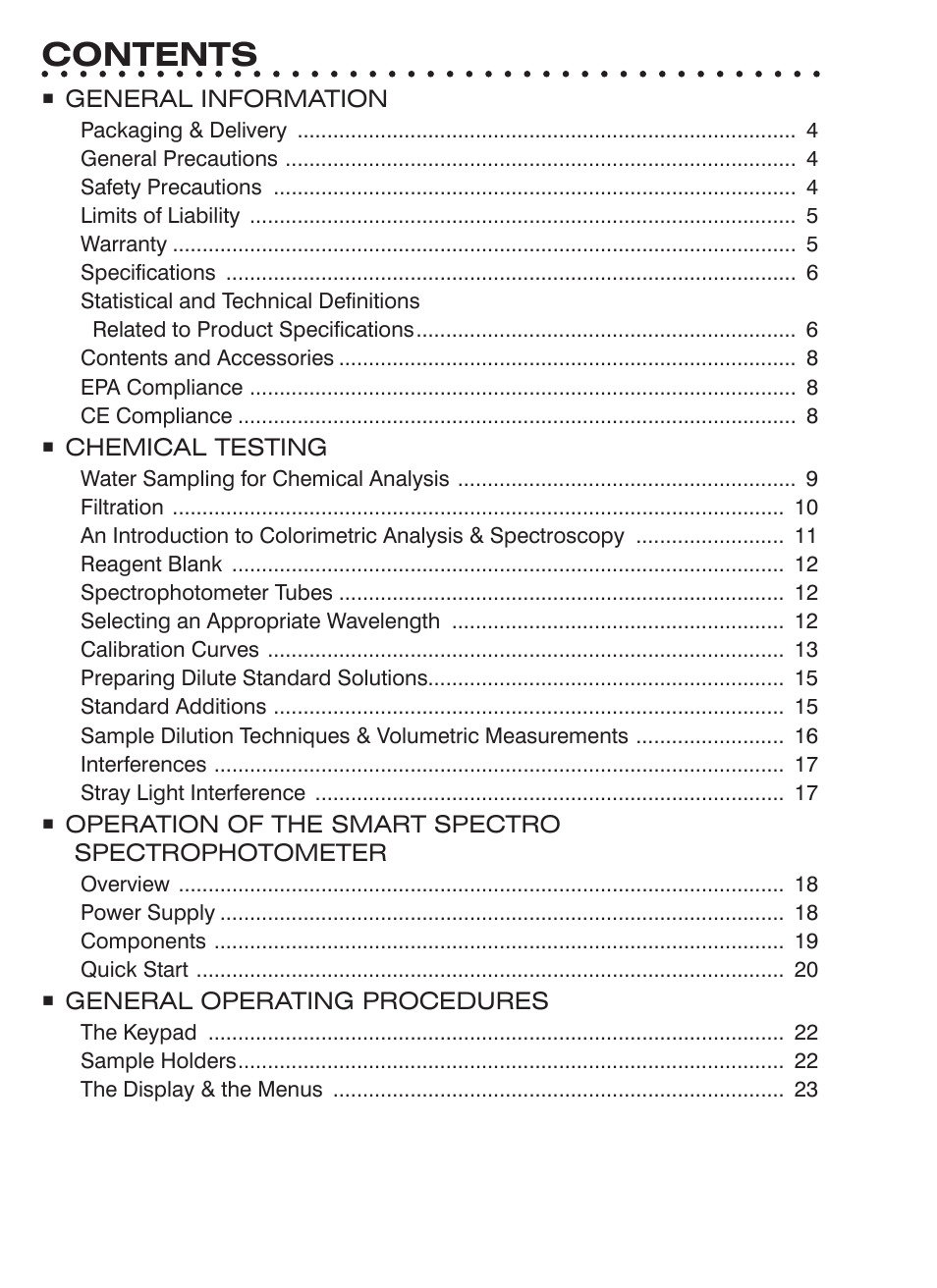 LaMotte SMART Spectro Spectrophotometer User Manual | Page 2 / 261