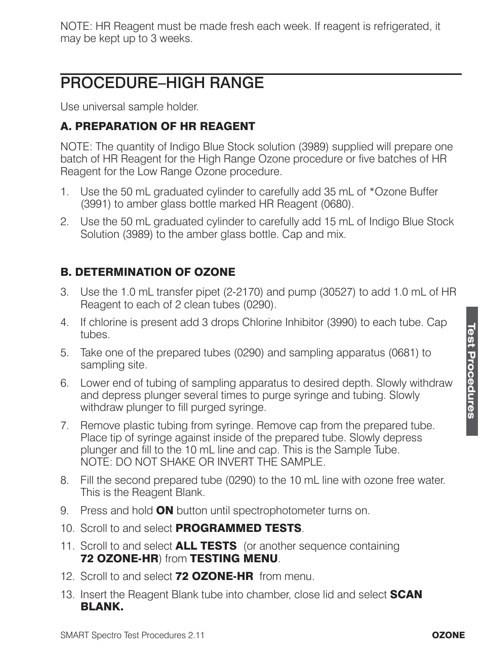 Procedure–high range | LaMotte SMART Spectro Spectrophotometer User Manual | Page 212 / 261