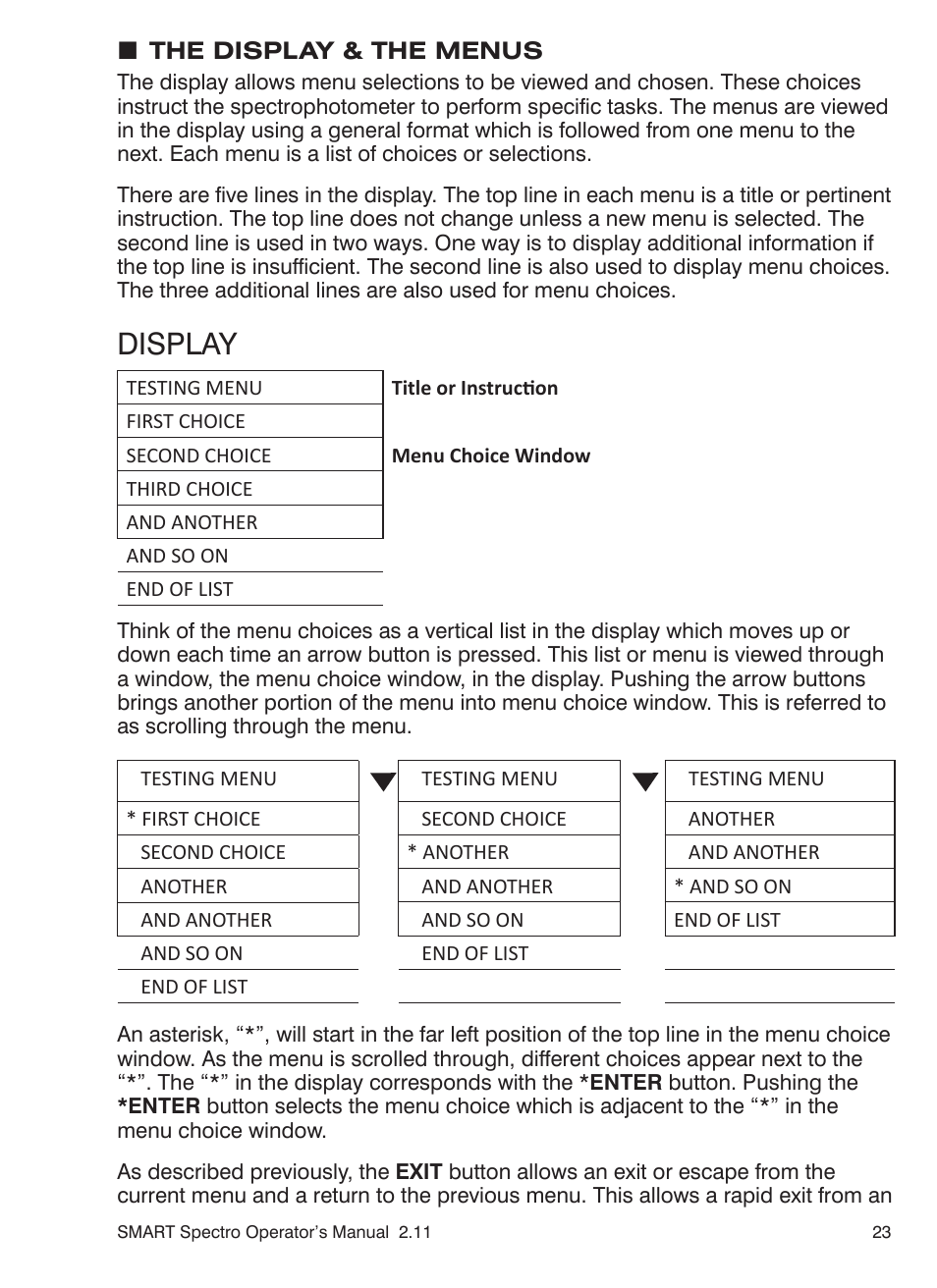 Display | LaMotte SMART Spectro Spectrophotometer User Manual | Page 23 / 261