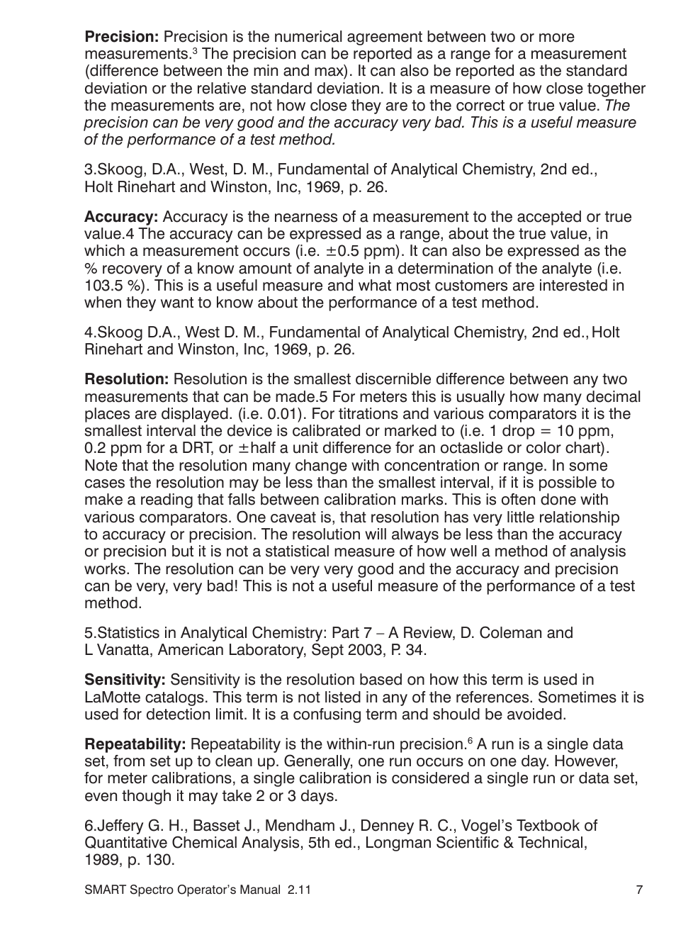 LaMotte SMART Spectro Spectrophotometer User Manual | Page 7 / 261