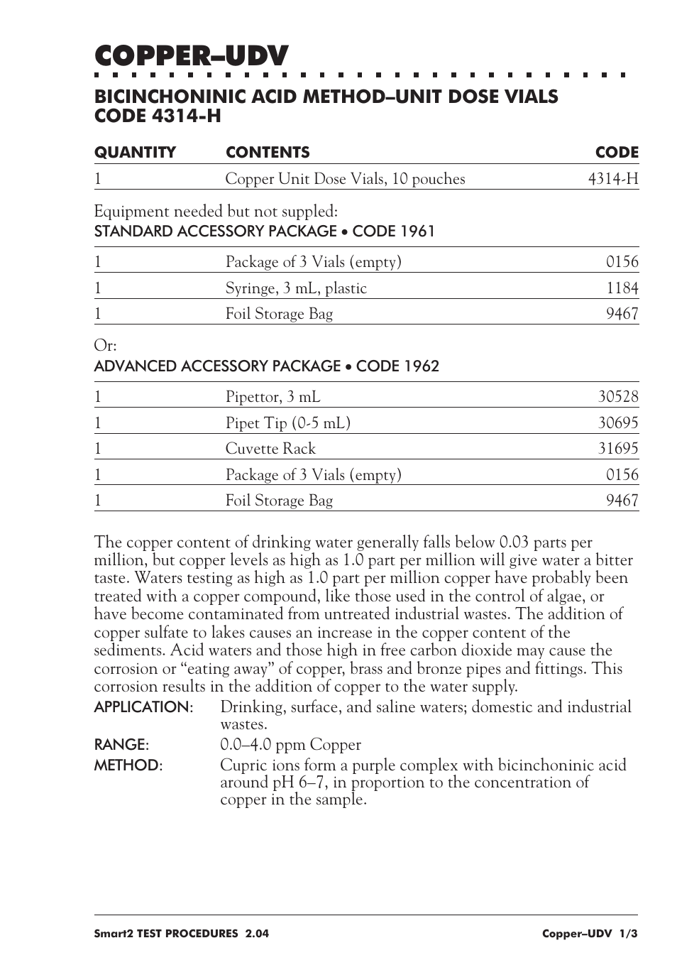 Copper–udv | LaMotte SMART 2 User Manual | Page 141 / 258