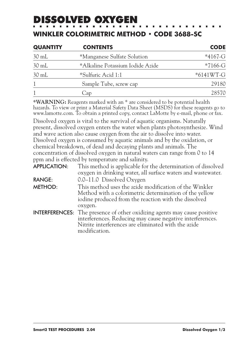 Dissolved oxygen | LaMotte SMART 2 User Manual | Page 151 / 258