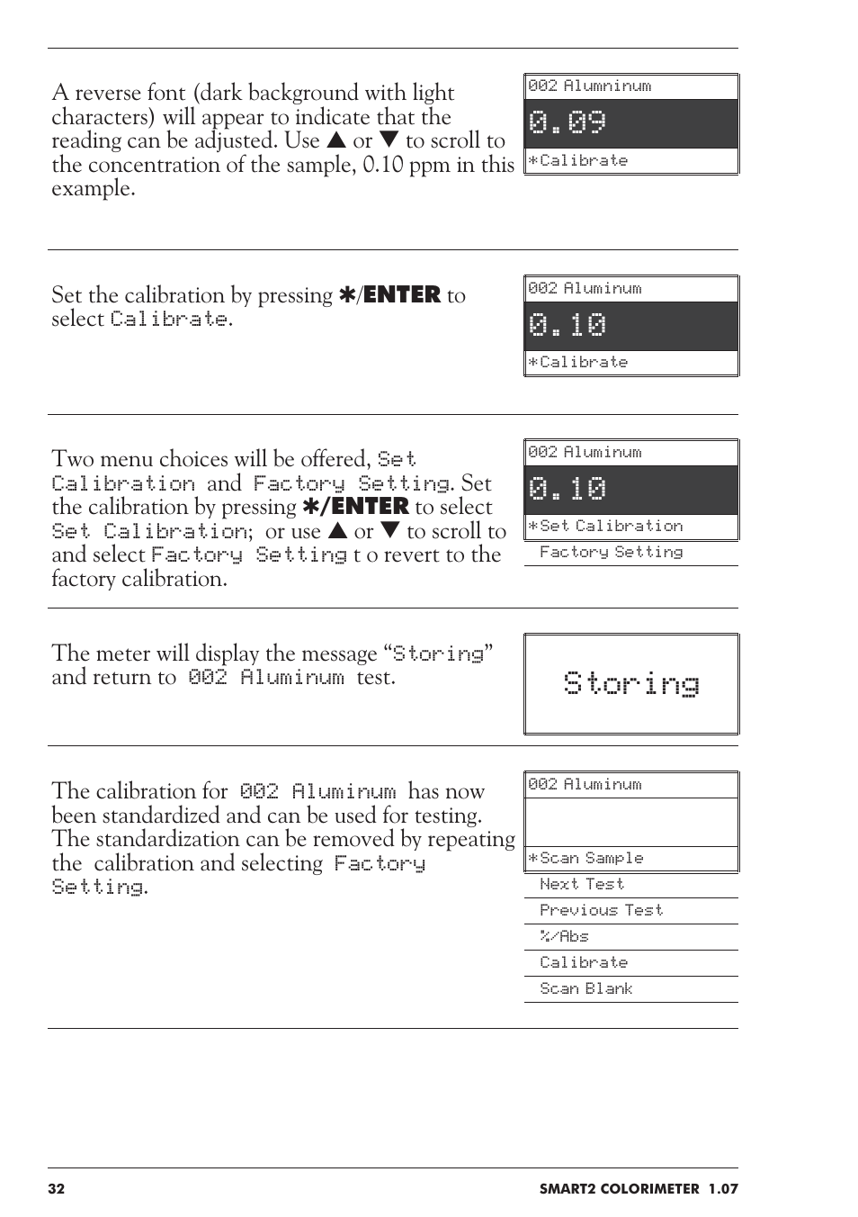 Storing | LaMotte SMART 2 User Manual | Page 32 / 258