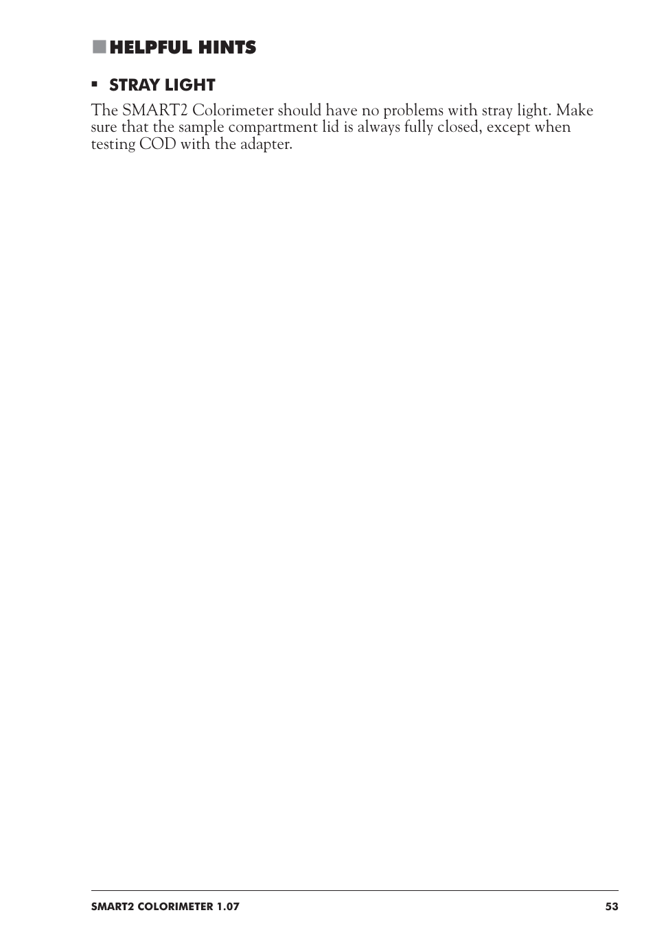 Helpful hints | LaMotte SMART 2 User Manual | Page 53 / 258