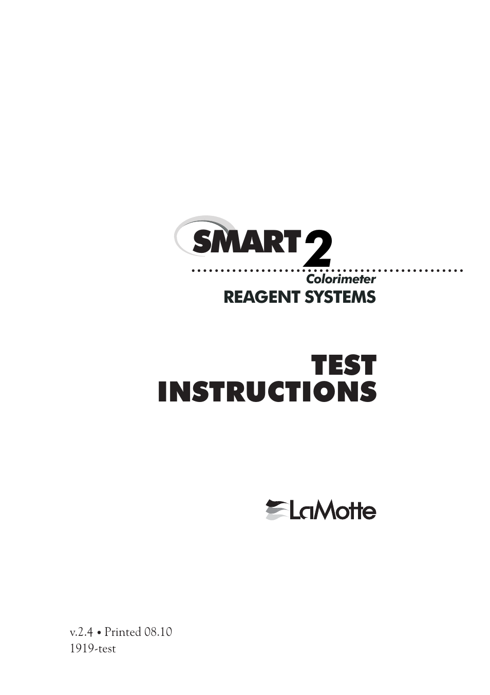 Smart, Test instructions | LaMotte SMART 2 User Manual | Page 55 / 258