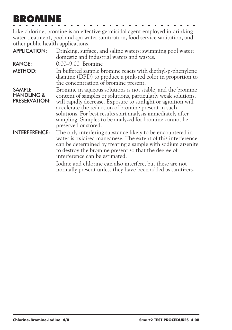 Bromine | LaMotte SMART 2 User Manual | Page 96 / 258