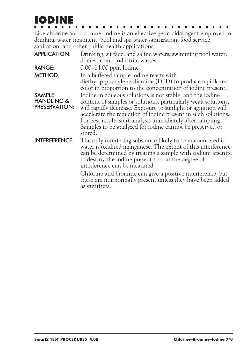Iodine | LaMotte SMART 2 User Manual | Page 99 / 258