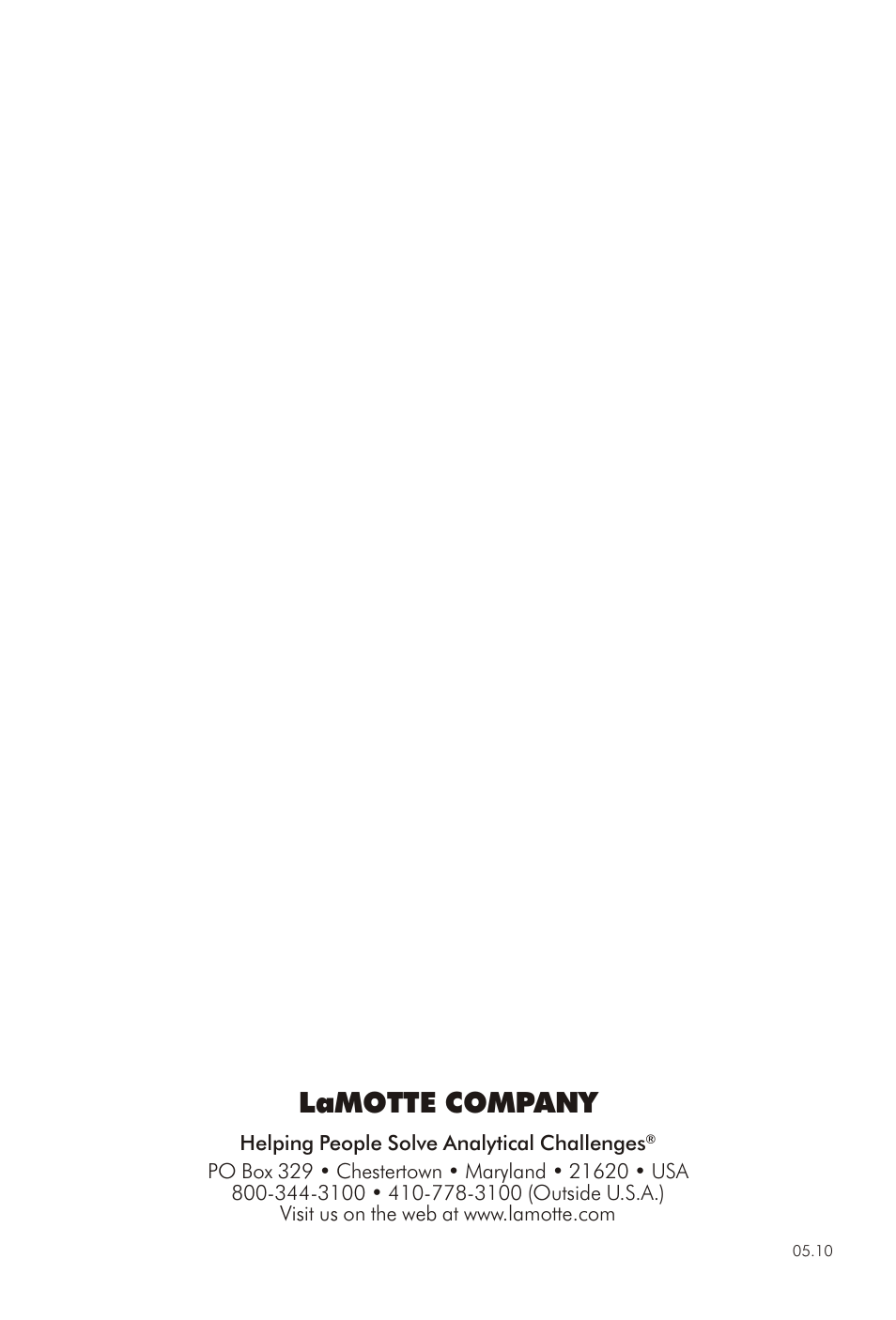 Lamotte com pany | LaMotte SMART Link 2 User Manual | Page 8 / 8