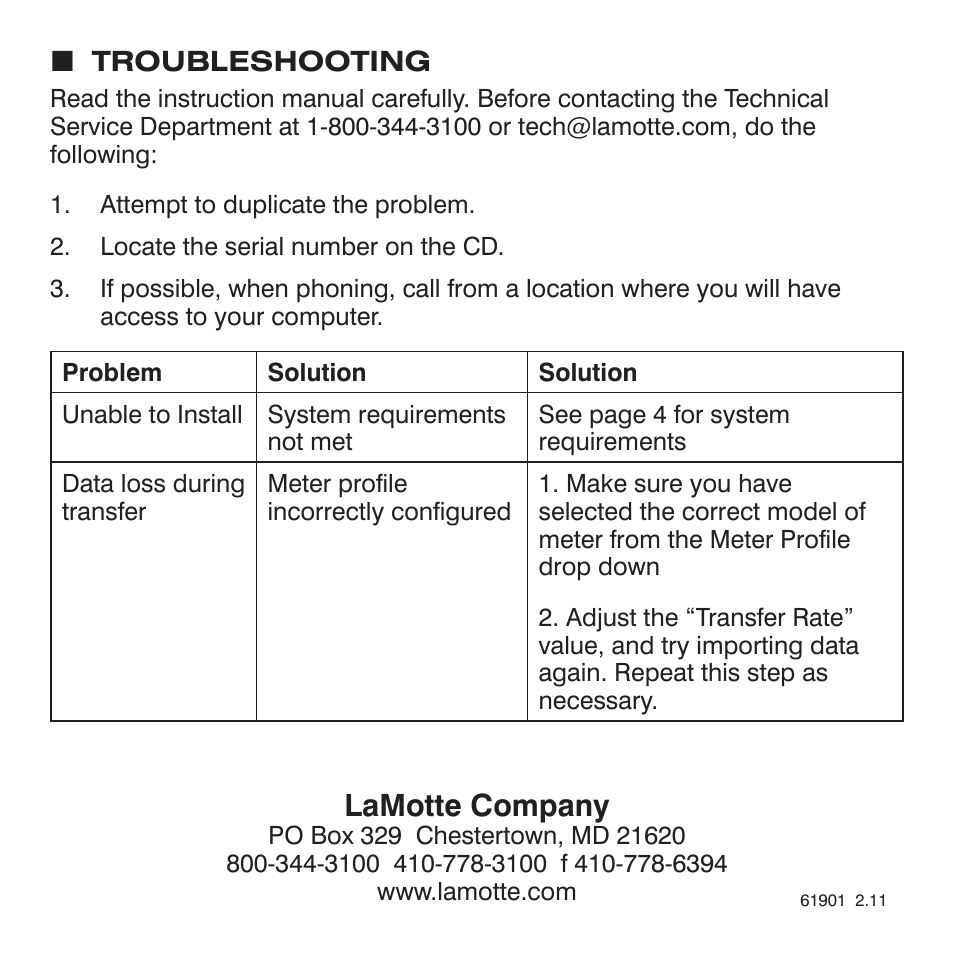 Lamotte company | LaMotte SMARTLink3 User Manual | Page 8 / 8