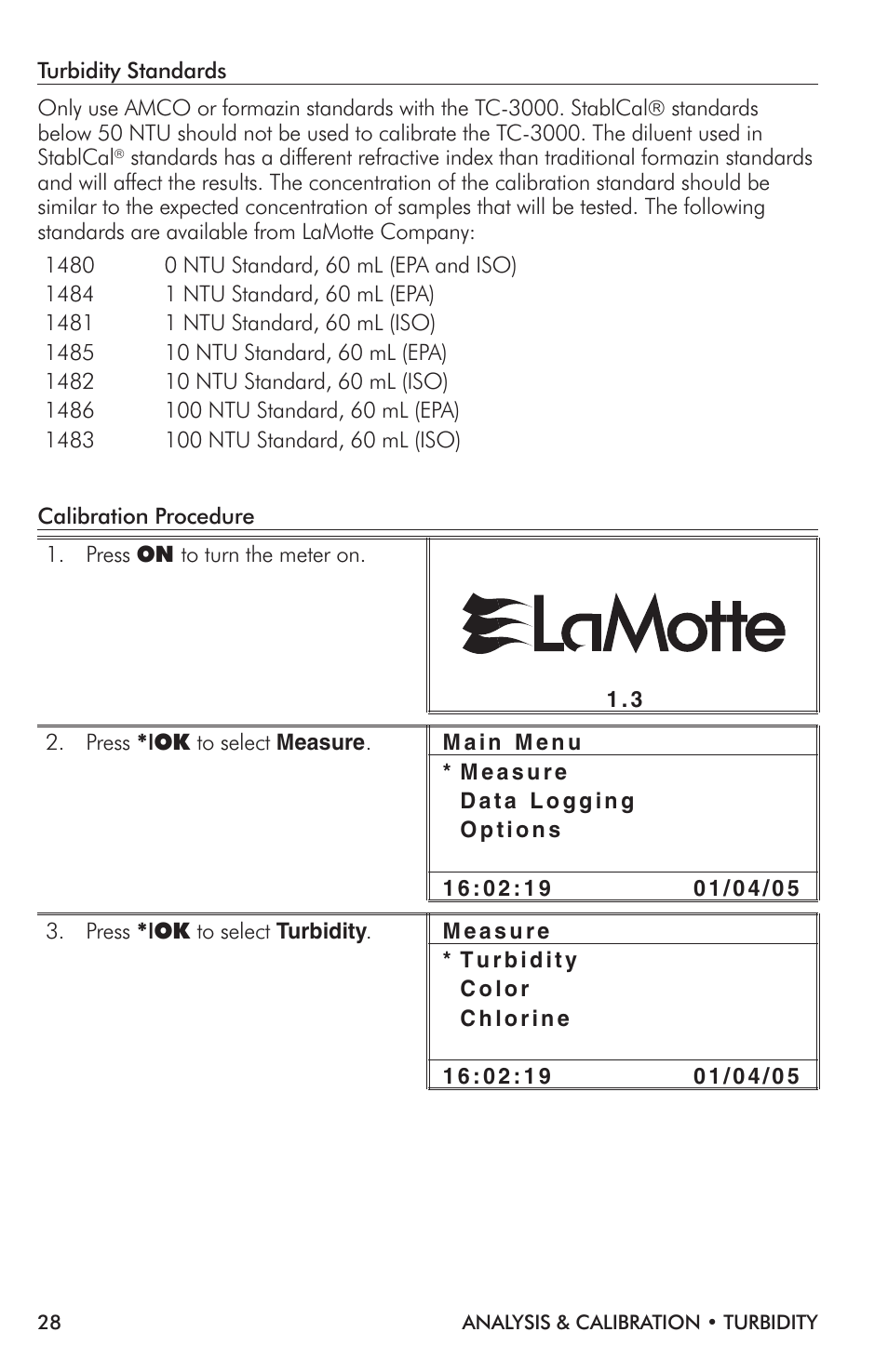 LaMotte TC-3000 Tri-Meter User Manual | Page 28 / 76
