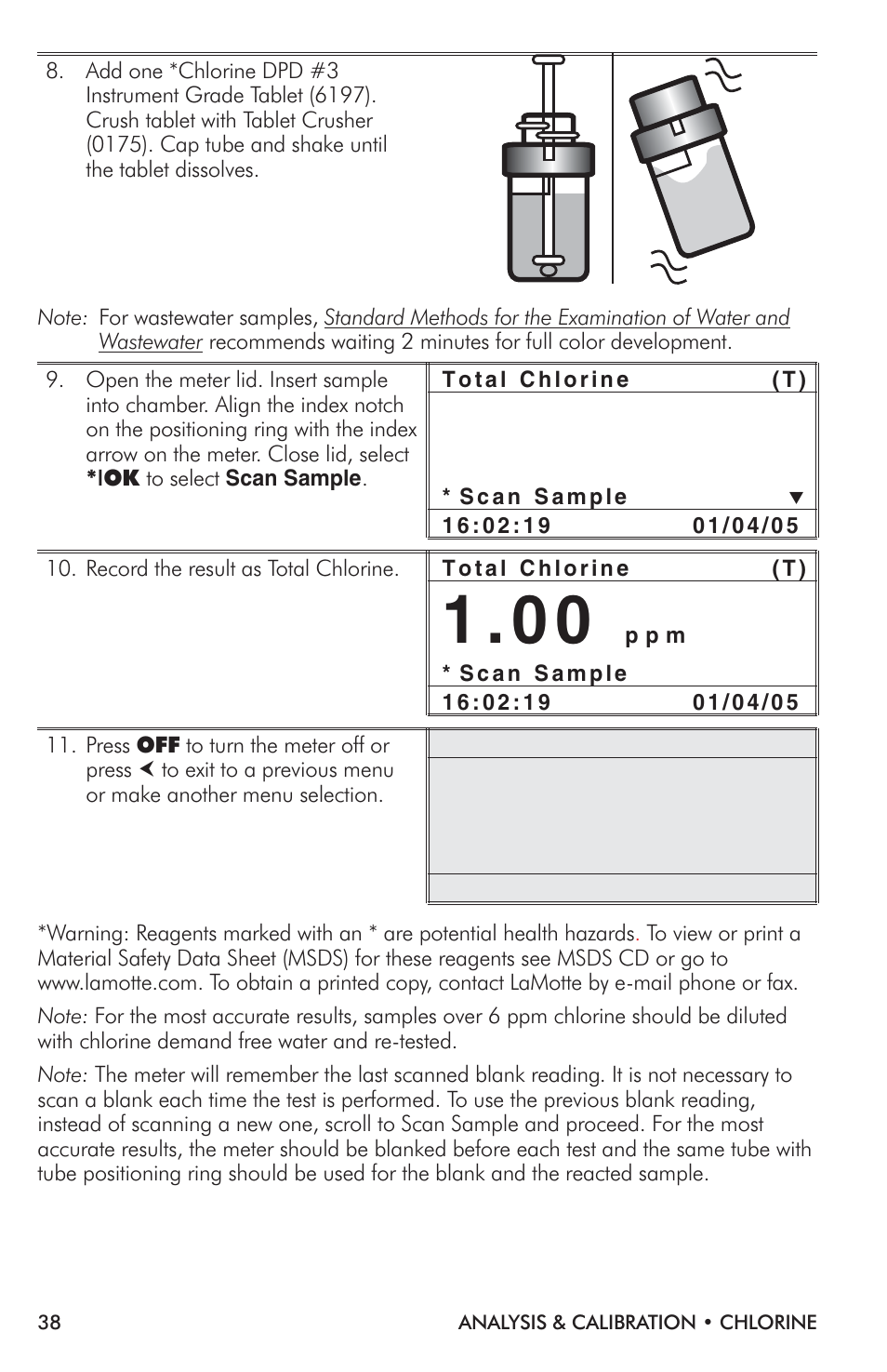 LaMotte TC-3000 Tri-Meter User Manual | Page 38 / 76