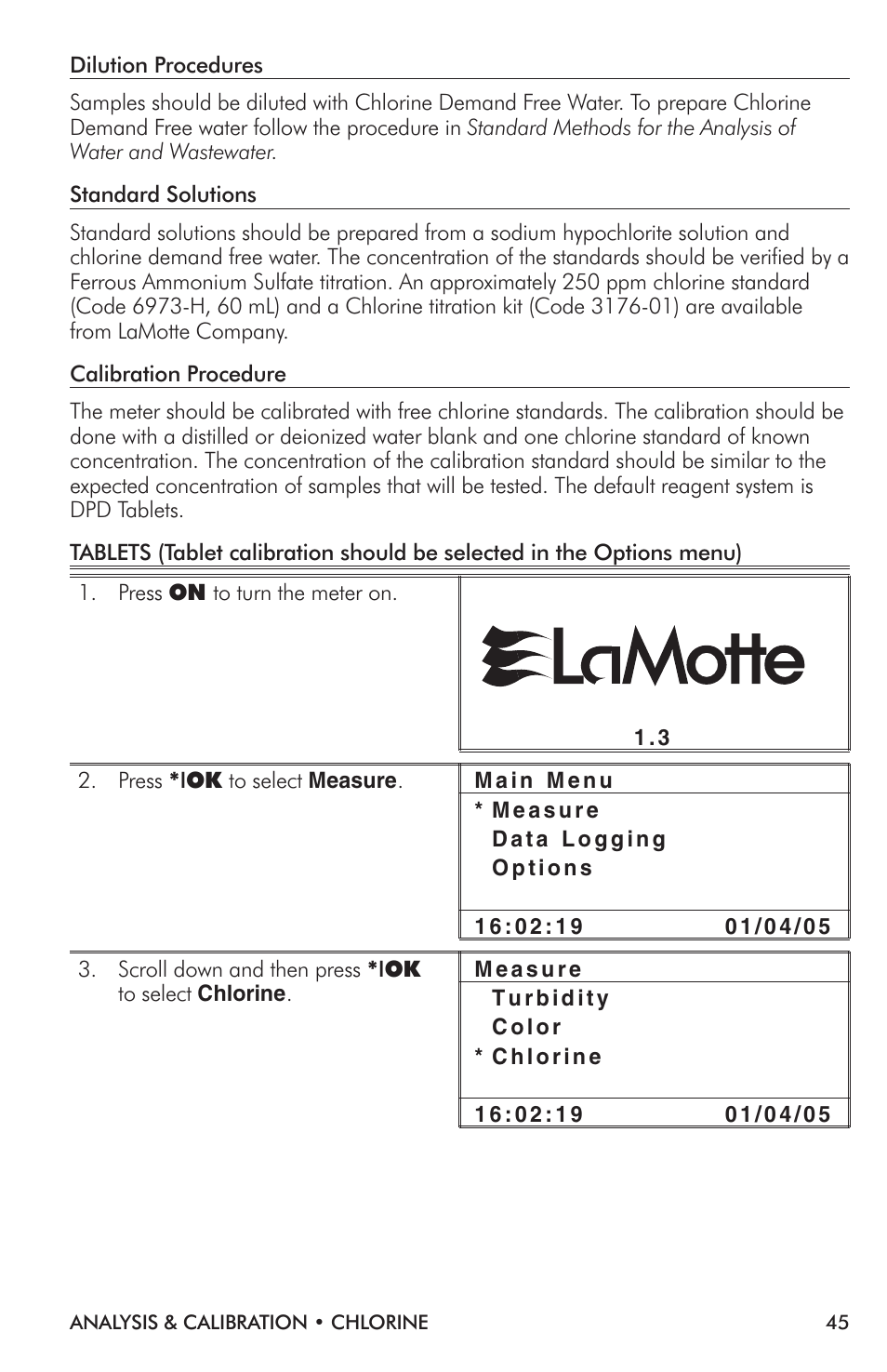 LaMotte TC-3000 Tri-Meter User Manual | Page 45 / 76