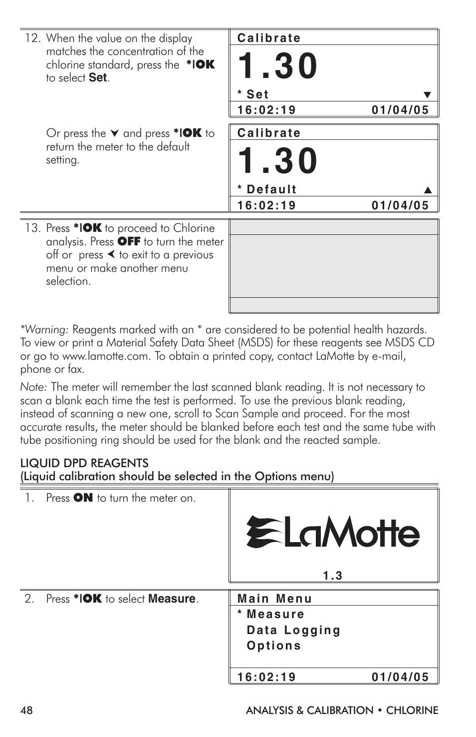 LaMotte TC-3000 Tri-Meter User Manual | Page 48 / 76