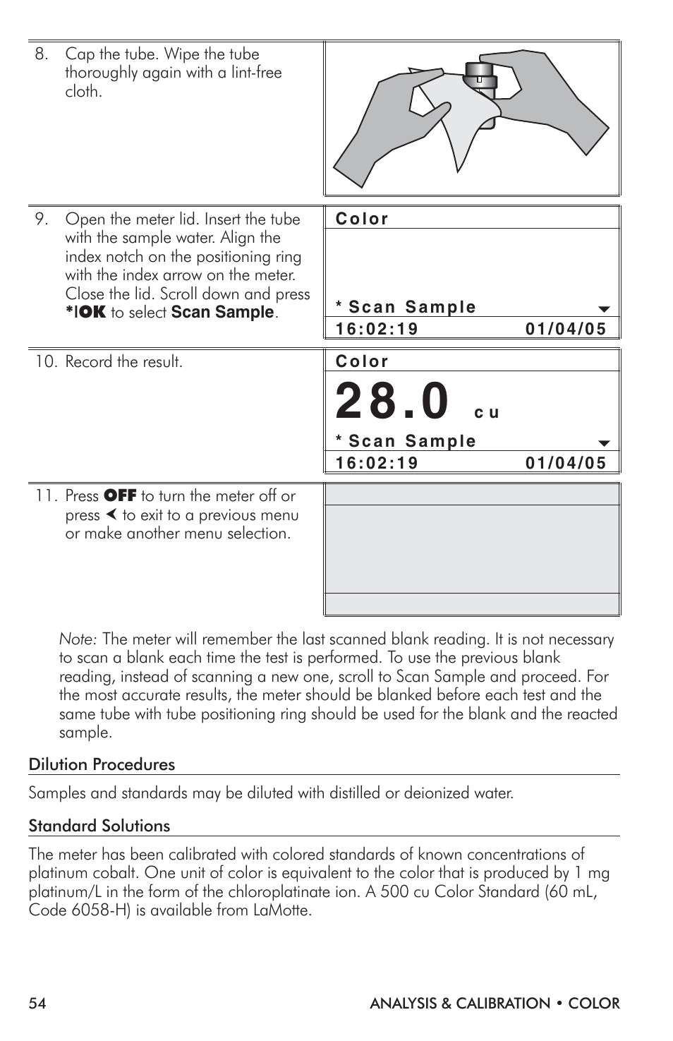 LaMotte TC-3000 Tri-Meter User Manual | Page 54 / 76