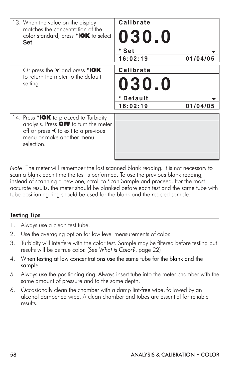 LaMotte TC-3000 Tri-Meter User Manual | Page 58 / 76