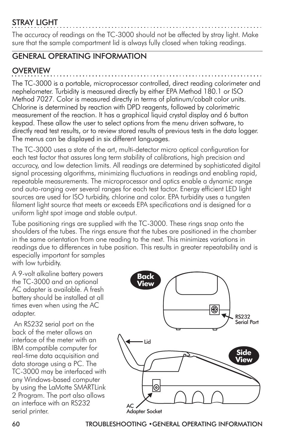 LaMotte TC-3000 Tri-Meter User Manual | Page 60 / 76