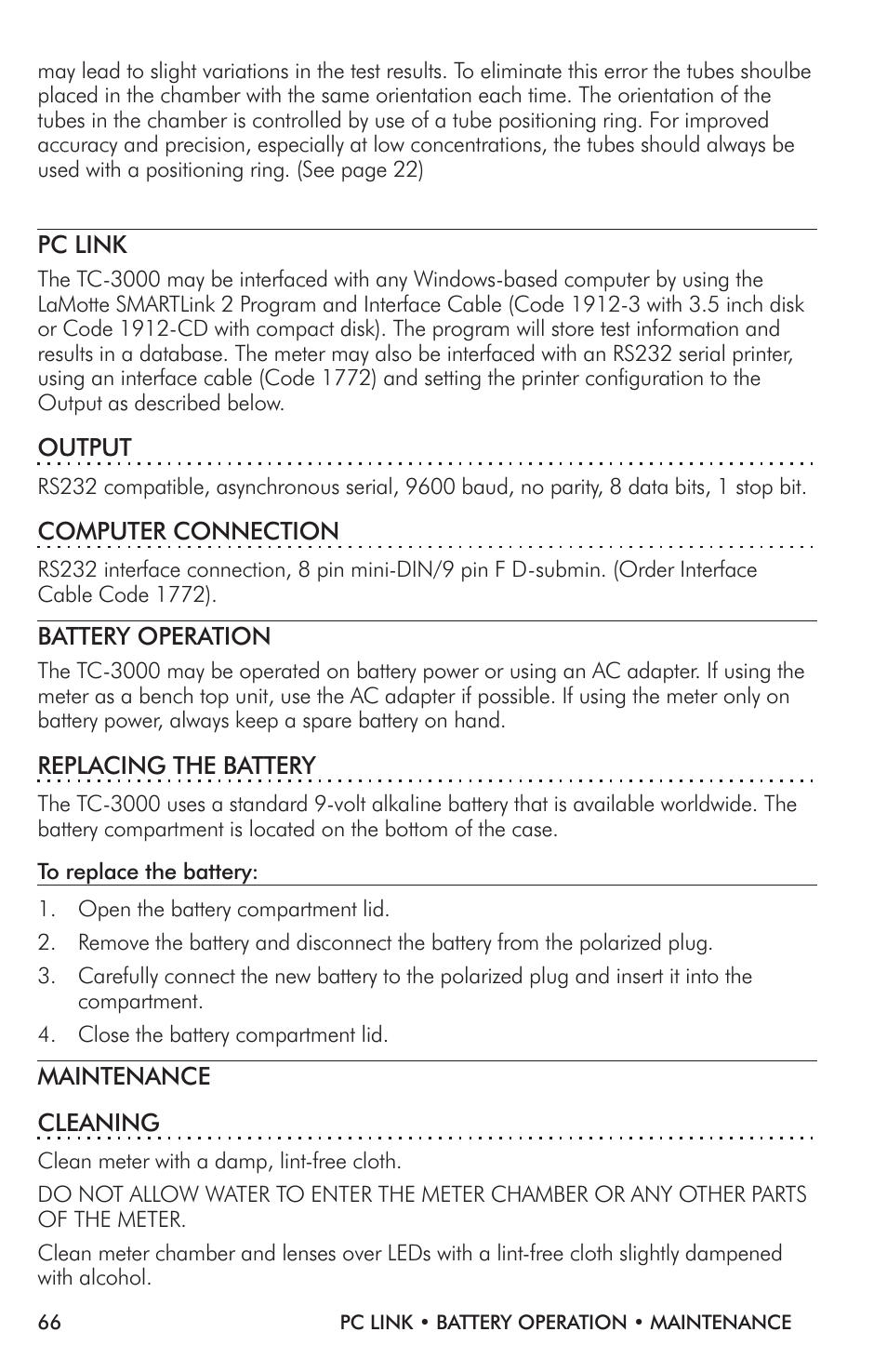 LaMotte TC-3000 Tri-Meter User Manual | Page 66 / 76