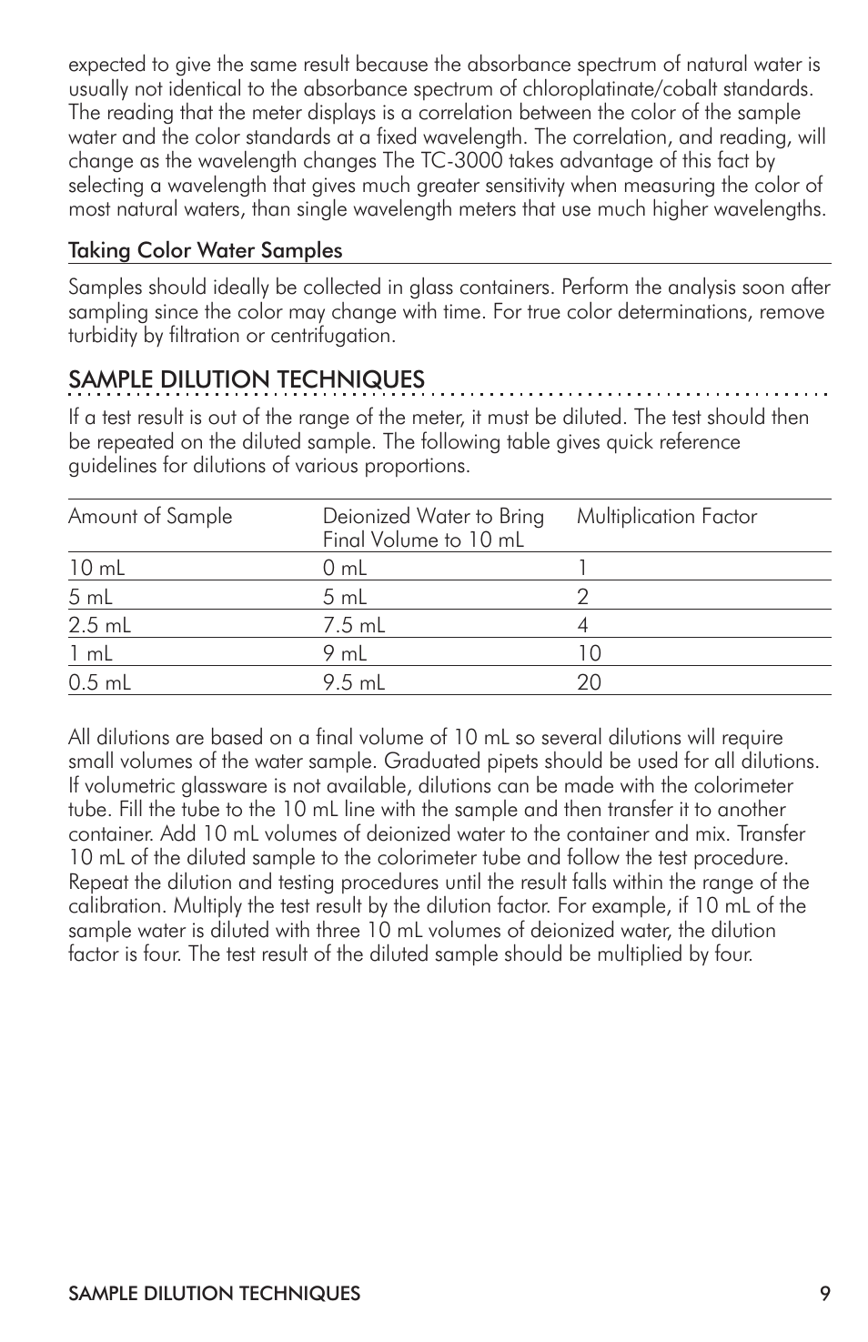 LaMotte TC-3000 Tri-Meter User Manual | Page 9 / 76