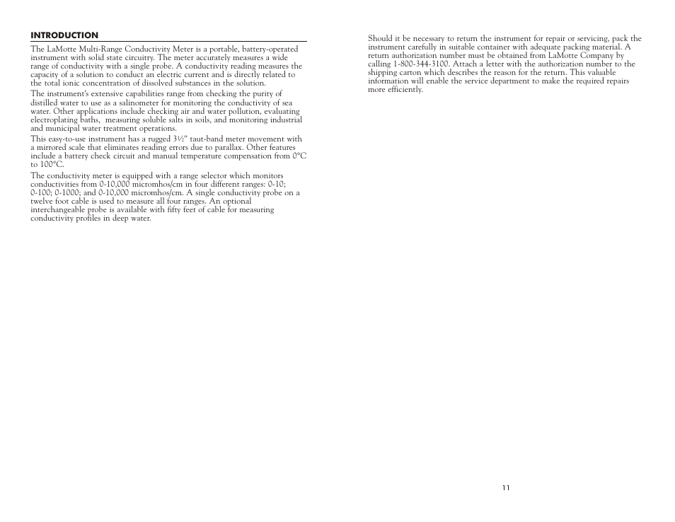 LaMotte Multi-Range Conductivity Meter 1704 DA-LR User Manual | Page 2 / 6