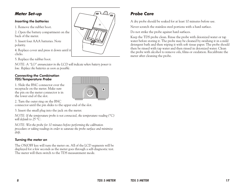 LaMotte TDS 5 Meter User Manual | Page 8 / 12