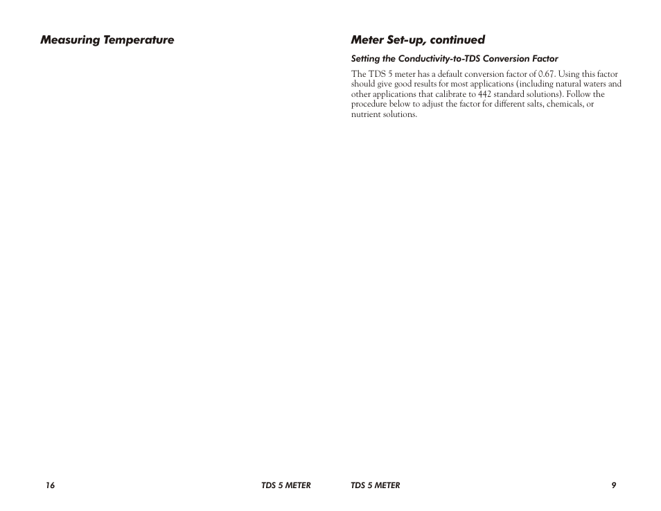 LaMotte TDS 5 Meter User Manual | Page 9 / 12