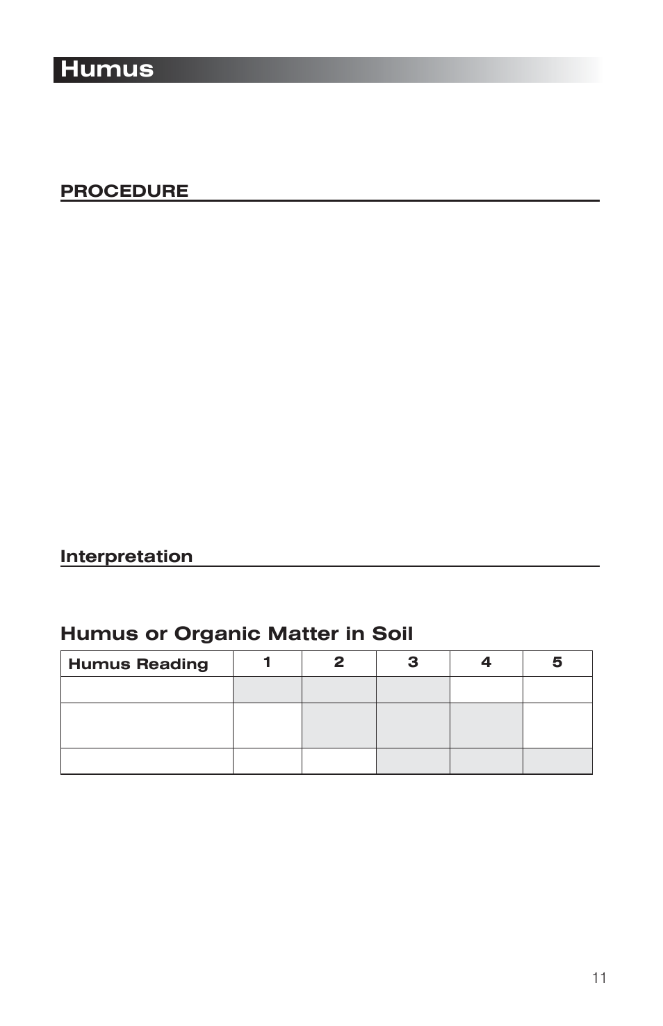 Humus | LaMotte STH Outfit User Manual | Page 11 / 24